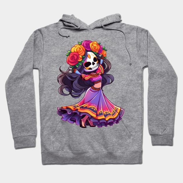 Day of the Dead Woman Dancing Hoodie by SundayDonuts
